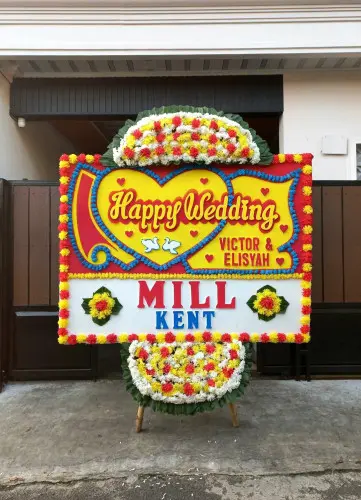 Papan Bunga Pernikahan gondrong